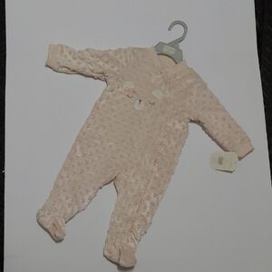 Adorable Pink Textured Baby Footie